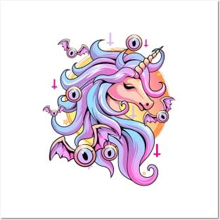 Pastel Goth Unicorn Posters and Art